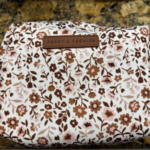 Poppy & Peonies Pink and Brown Floral Cosmetic Bag